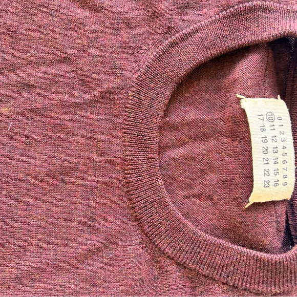 Maison Martin Margiela Maroon Crewneck long sleeve wool jumper x-large - Picture 4 of 10